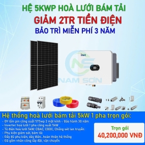 Hệ Thống Hòa Lưới Bám Tải 5kW 1 Pha Trọn Gói 