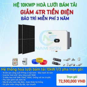 Hệ Thống Hòa Lưới Bám Tải 10kW 1/3 Pha TRọn Gói 